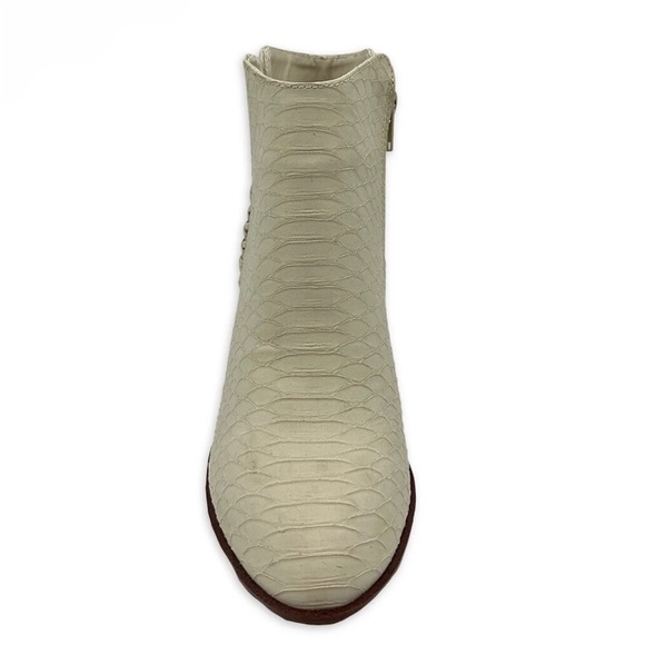 MIA GIRL Womens Ankle Boots Size 8.5M Ivory Dusky Python Look Side Zipper New - Picture 12 of 16